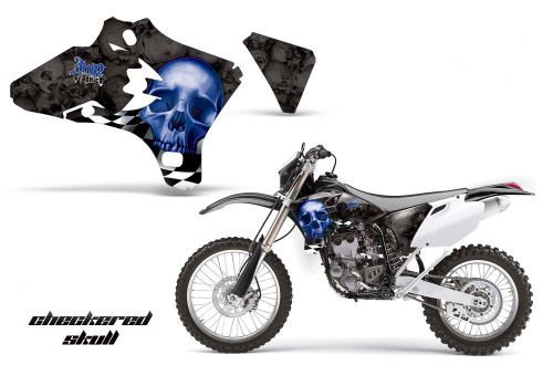 Amr racing yamaha yz 250f/450f shroud graphic kit mx bike decals 03-05 chkrd blu