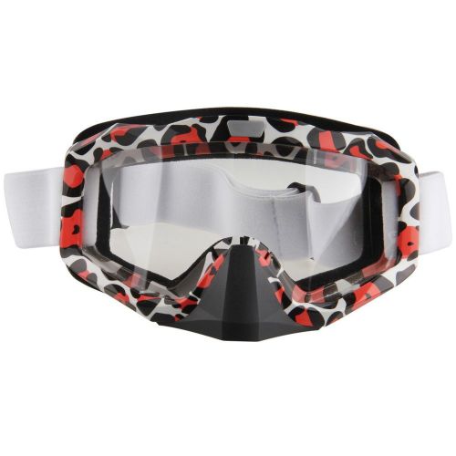 Motorcycle riding running sports goggles transparent lens cow grain frame #81