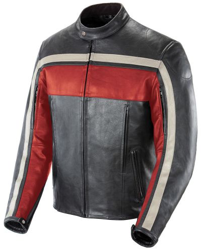 Joe rocket old school jacket red / black / ivory men's size 2x-large