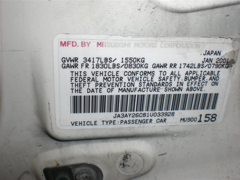 01 02 MIRAGE THROTTLE BODY THROTTLE VALVE ASSM 1.8L 4 DR AT W/O CRUISE CONT, US $55.00, image 9