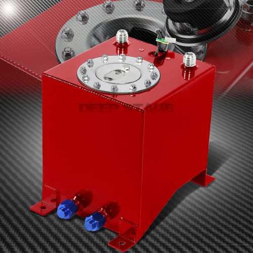 2.5 gallon/9.5l red coat aluminum race gas fuel cell tank/2"sump+level sender