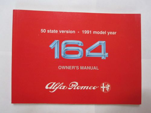 Alfa romeo 164 owners manual 1991 model year