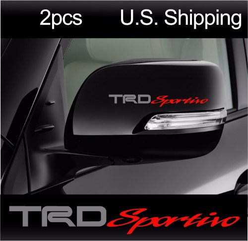 4 trd sportivo stickers decals door handle mirror tacoma toyota sport silver/red