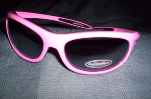 Pink padded riding sunglasses with light mirror tint polycoarbonate lens 100% uv
