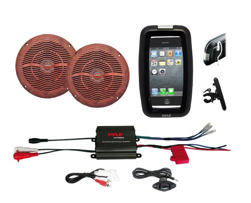 Bicycle bike marine outdoor 400w ipod input amplifier, 2 wood grain 6.5&#034;speakers