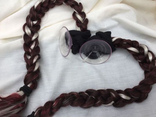 Bitch braids for helmet *burgundy w/ white  **nwot (other colors avail.)
