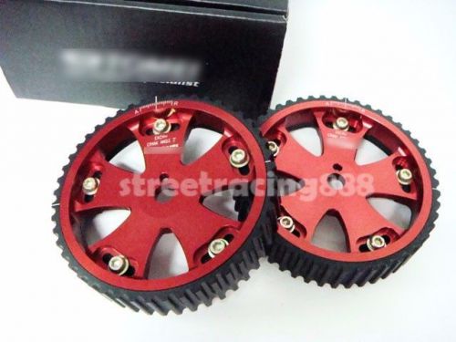 Red cam gear pulley mitsubishi 4g63 lancer evo 1-8 vr4 eclipse