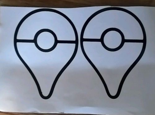 2 3inch pokemon go plus logo pokeball vinyl decal.