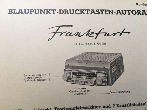 50&#039;s porsche 356 mercedes 190sl blaupunkt frankfurt code s radio service manual