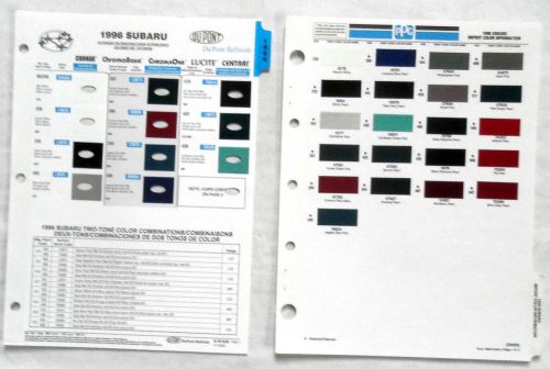 1996 subaru dupont and ppg   color paint chip charts all models original