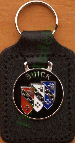 Buick key ring mounted on a leather fob