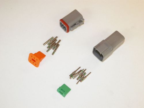 6x gray deutch dt series connector set 14-16-18 ga solid nickel terminals