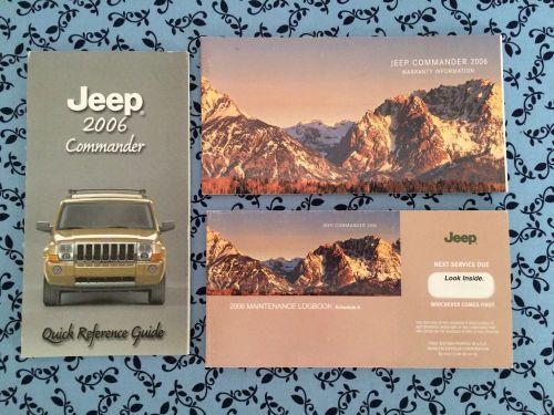 2006 jeep commander owners warranty, quick ref. guide &amp; maintenance logbook oem
