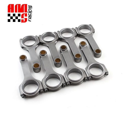 Chevy sbc 6.000 4340 forged h-beam connecting rods 1.888" honda journal arp 2000