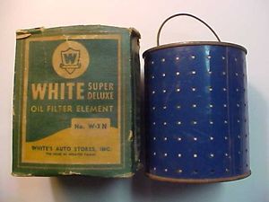 Vintage oil filter whites super delux