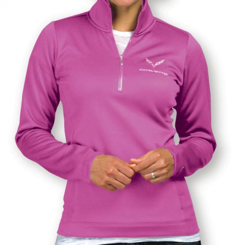 2014 corvette "c7"half zip  pullover - black hot pink @ buds chevrolet st marys