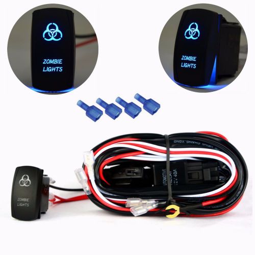 40a 12v wiring harness blue zombie light laser rocker switch on-off relay fuse