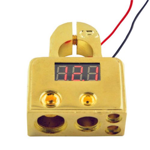 D015 car auto digital positive battery terminal 8/1/0/4 gauge and volt meter