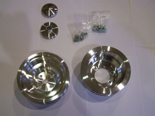 10075 march pulley set for big block b/rb mopar v-belt aluminum 2 belts