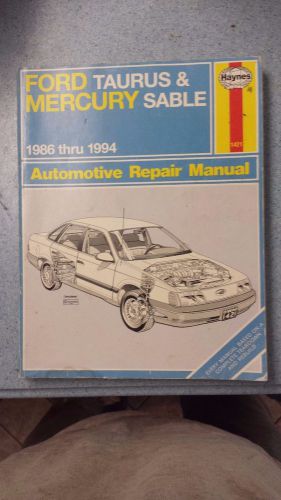 Ford taurus and mercury sable 1986-94 repair shop manual haynes repair manual