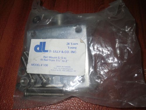 D. lilly stainless model 106 rail mount for 1.5" - 2" rails - new in package