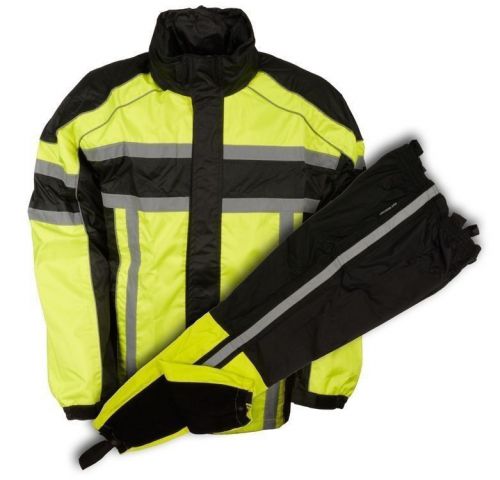 Men&#039;s motorcycle motorbike black orange durable  rain suit gear 100% nylon
