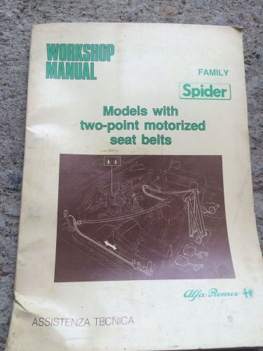 Alfa romeo spider workshop manual