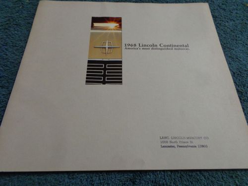 1968 lincoln continental sales brochure / original dealership catalog