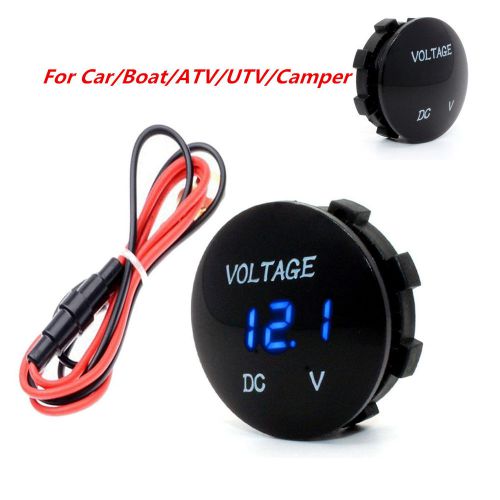 Blue led panel digital display car motorbike volt meters voltage gauge meter kit