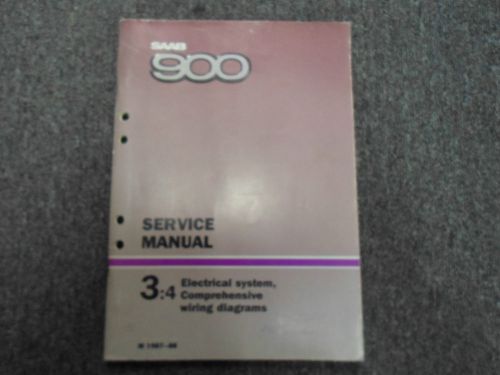 1987 1988 saab 900 3:4 electrical system; comprehensive wiring diagram manual 88