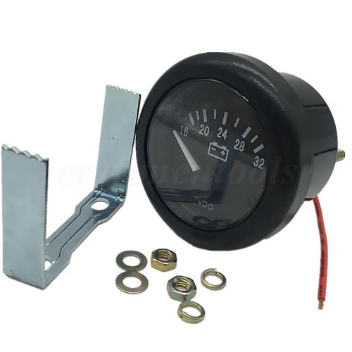 24v volt gauge meter voltmeter 2-1/16&#034; 52mm 16-32v mounting hole + bracket mount