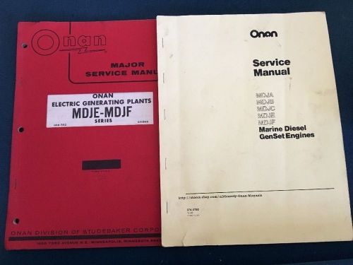 Onan mdje series generator service manuals