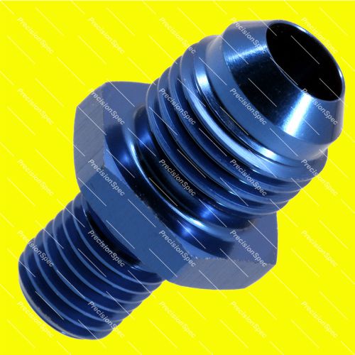 An6 6an jic male flare to m10x1.25 metric fitting adapter blue w/ 1yr warranty