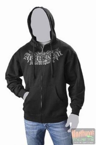 Arctic cat men&#039;s motorsports full zip hoodie / sweatshirt - black 5259-63*