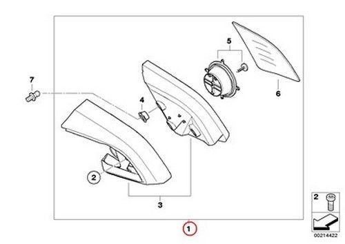 Bmw genuine motorcycle right rear view mirror r1200rt r900rt 51167722358