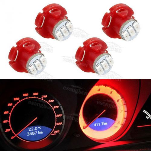 4pcs red t4 neo wedge led lights center console indicator switch lamps 12v 10mm