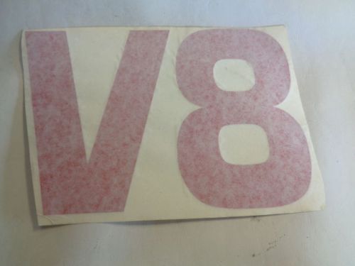 V8 red decal 8 3/4&#034; x 6 1/8&#034; marine boat
