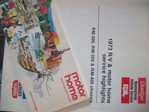Vintage motorhome dodge 1973 service manual  and operators manual