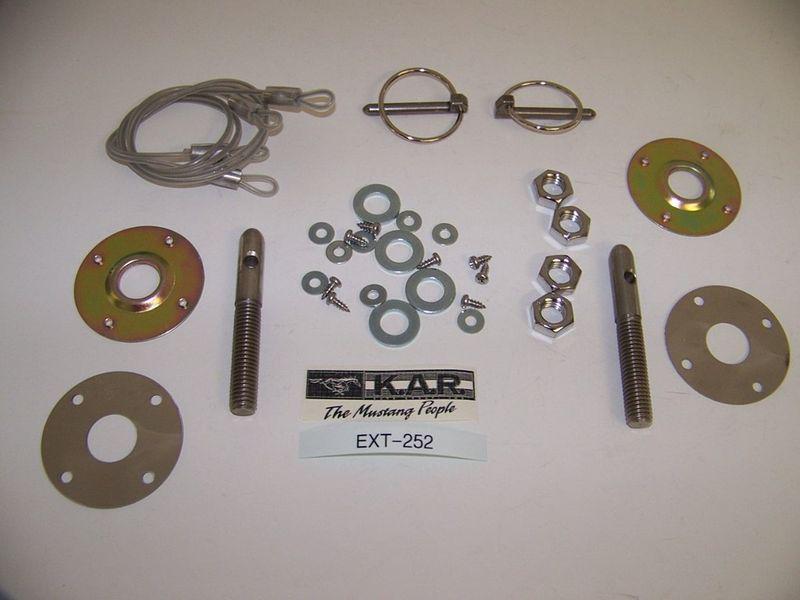 1969 mustang mach1 or gt hood pin kit with lanyards