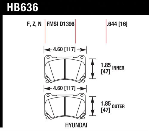 Hawk performance hb636z.644 disc brake pad fits 10-13 elantra equus genesis