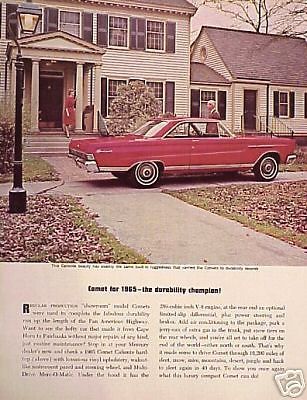 1965 mercury comet caliente original vintage color ad c my store   5+= free ship