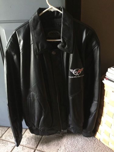 Corvette c5 embroidered logo leather jacket medium