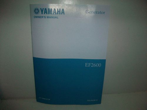 Yamaha generator ef2600 owners manual