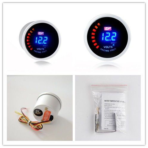 2&#039;&#039;52mm  8~18v car smoke volt gauges voltages meters blue digital displayed new
