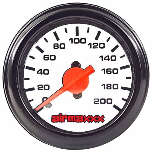 Air gauge dual needle 200psi air ride suspension system part 2&#034; white face led