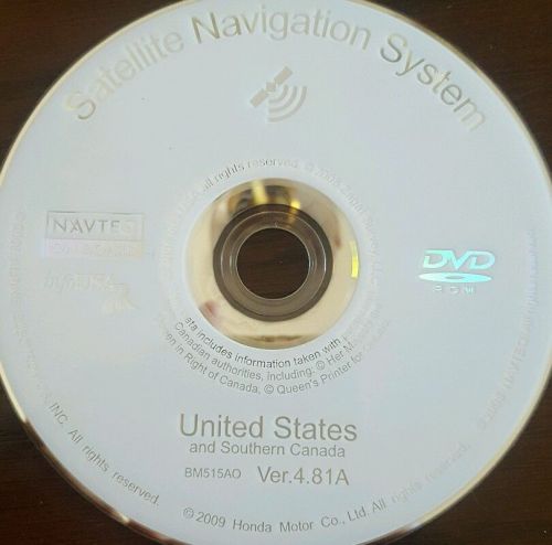 2006 2007 2008 2009 odyssey ex-l ex  navigation dvd disc us and southern canada