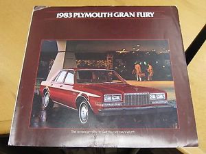 1983 plymouth fury factory dealer brochure large open up style