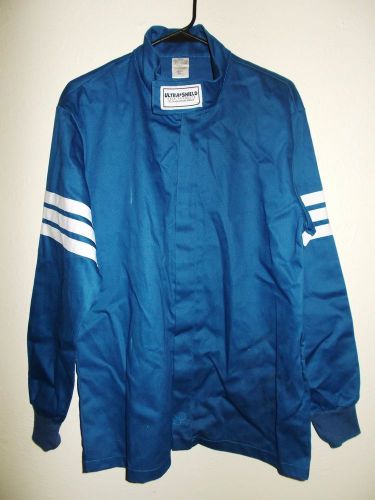 Mens new vintage ultra shield race products sz s blue flame resistance jacket