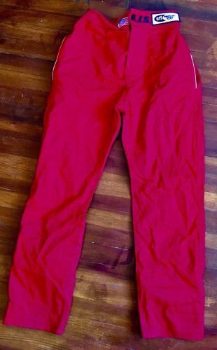 Rjs racing equipment &#034;elite&#034; fire suit 3-2a/1 pants red medium 200410404