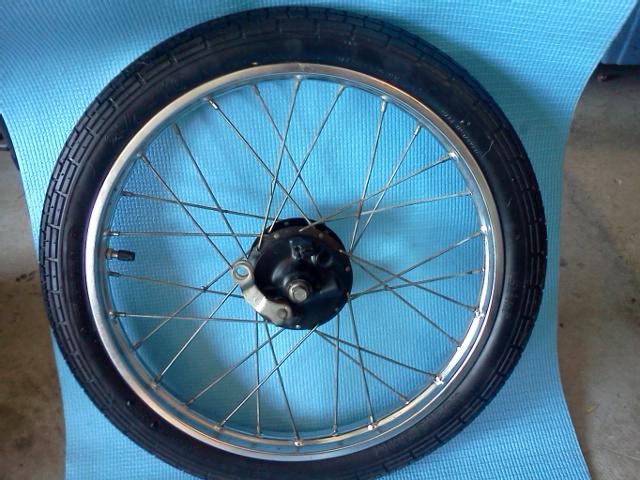 1981 yamaha towny mj50 moped front wheel, tire, brake hub,  2 1/4 -16